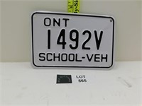 ONTARIO SCHOOL VEHICLE LICENCE PLATE