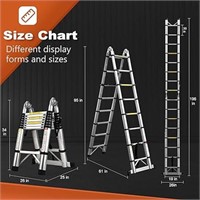 Telescoping Ladder A Frame, 16.5 Ft Compact