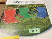 3ct.Courtyard red,blue,green quad lawn chairs