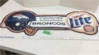 Broncos / Miller Lite metal sign