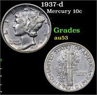 1937-d Mercury 10c Grades Select AU