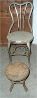 Ice Cream Chair and Milkers Stool AS IS