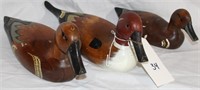 3 CARVED WOODEN DUCKS