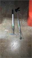 Grabber and short handled garden hoe