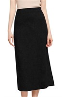 (XL - black) High Waisted Fall Skirt for Women