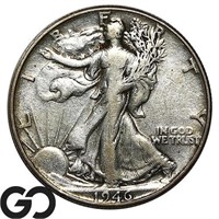 1946 Walking Liberty Half Dollar, Double Die Rev