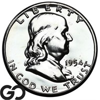 1954 Franklin Half Dollar PROOF, Superb Gem PF++