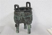 A Chinese Bronze Ding or Urn