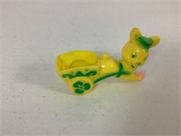 HARD PLASTIC BUNNY WITH CART - 4" L