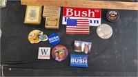 Campaign buttons, stickers, civil war illuminated