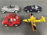 Toy Car Models BMW & Plymouth and Plane