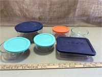 Pyrex Glass Organizer Jars with Plastic Lids