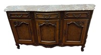 19th CENTURY FRENCH PROVINCIAL MARBLE TOP BUFFET