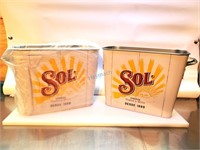 NEW SOL TIN ICE PAIL W/ SIDE OPENER, 11.75" X 6"