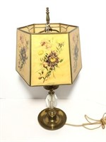 Brass and Glass Table Lamp with