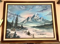 "Mountain Sunset" Oil Painting on Canvas by Depuy