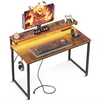 AODK Small Desk  40 Inch Gaming Desk with LED