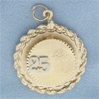 Happy 25 Year Anniversary Pendant or Charm in 14k