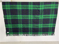 Faribo wool green flannel patterned blanket in bag