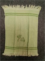 Vtg Cannon embroidered fingertip towel, 11" x 16"