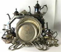 Selection of Silverplate Teapots & More