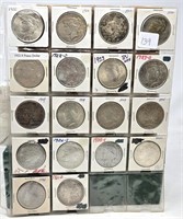 15 Peace Dollars; (3) 1921 Morgan Dollars Various