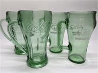 4- Whataburger Glass Coca-Cola Handled Tumblers