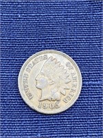 1905 Indian head penny coin