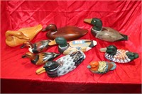 9 WOODEN DUCKS