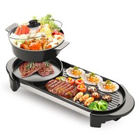 BOEASTER 2 in 1 Electric Smokeless Grill and Hot