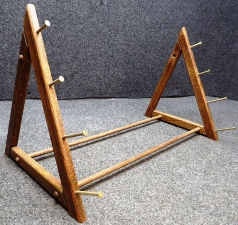 4-Tier Baseball Bat Oak Display Rack