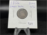 Seated Liberty Dimes:  1856 small date variety