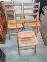 3- Vintage Wooden Folding Chairs