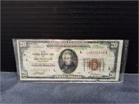 1929 National Currency San Francisco Twenty