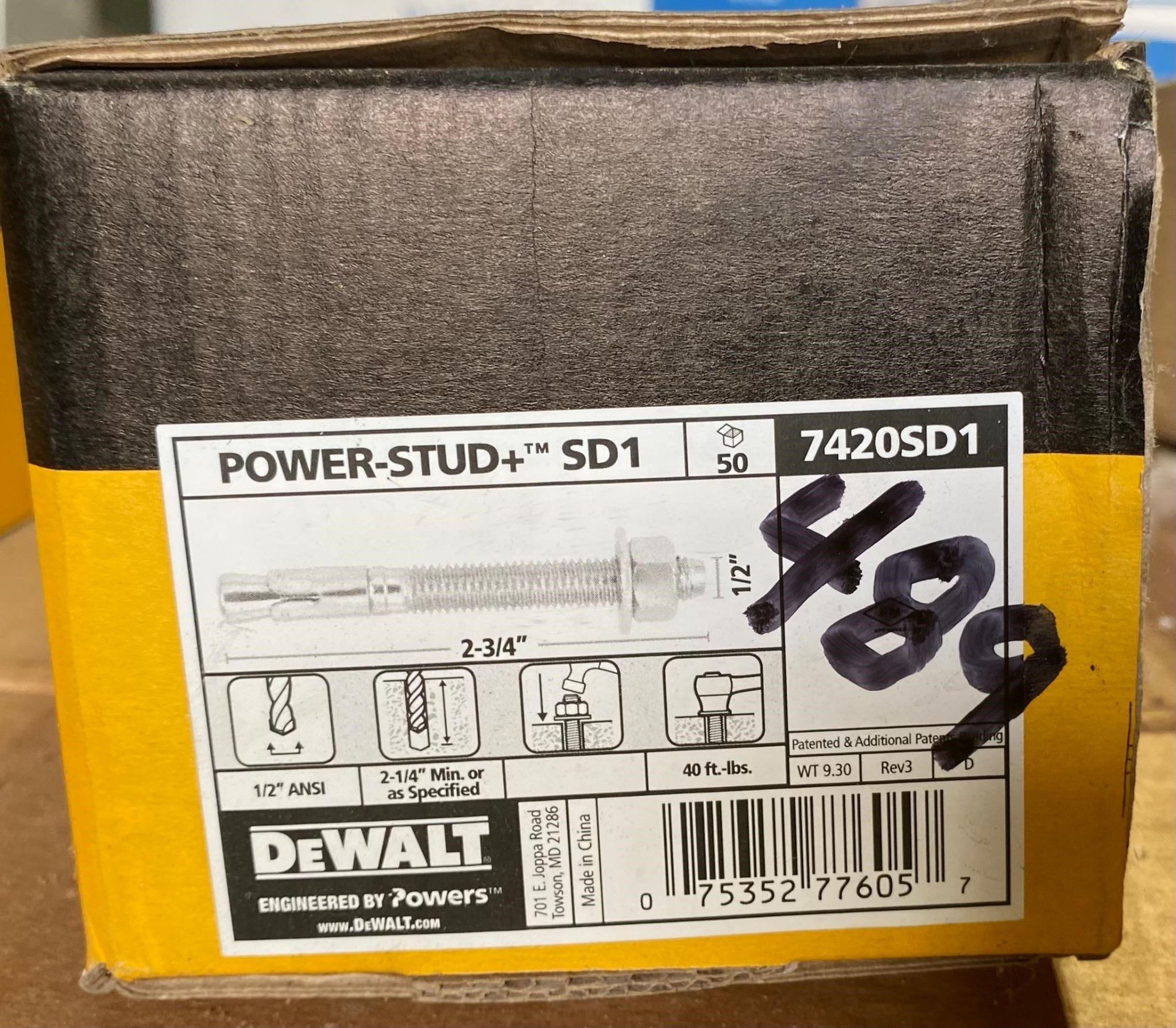 Dewalt Power Stud+SD1, 50ct