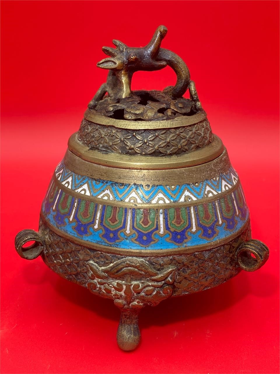 Antique Chinese Bronze Cloisonné Cesner