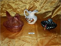 Glass and Ceramic Rooster Decorative Lot