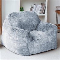 N&V Bean Bag Chair High-Density Foam  (Grey)