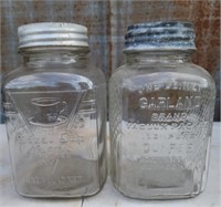 2vintage glass coffee jars