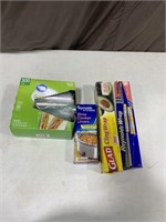 Sandwich bags, aliw cook liners, cling wrap and