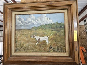 Framed Painting of Bird Dog