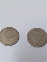 1888, 1893 V Nickel Coin Lot