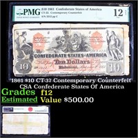 1861 $10 CT-37 Contemporary Counterfeit CSA Confed