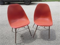 ^LPO* (2) MCM Orange Chair Set