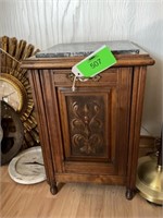 Vintage coal bin.  23 x 15 x 15 with marble top