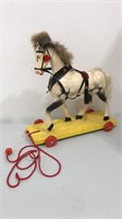 1952 German Dem Rep. wooden horse pull toy-still