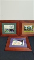 Three framed 13.5 x 11.5 in Bobby Walters