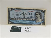 1954 CANADA 5 DOLLAR BILL