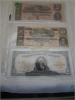 Confederate Money - $5, $10 & Us 1920 $10 Bill W/