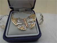 10Kt Gold Yellow & White Butterfly Necklace